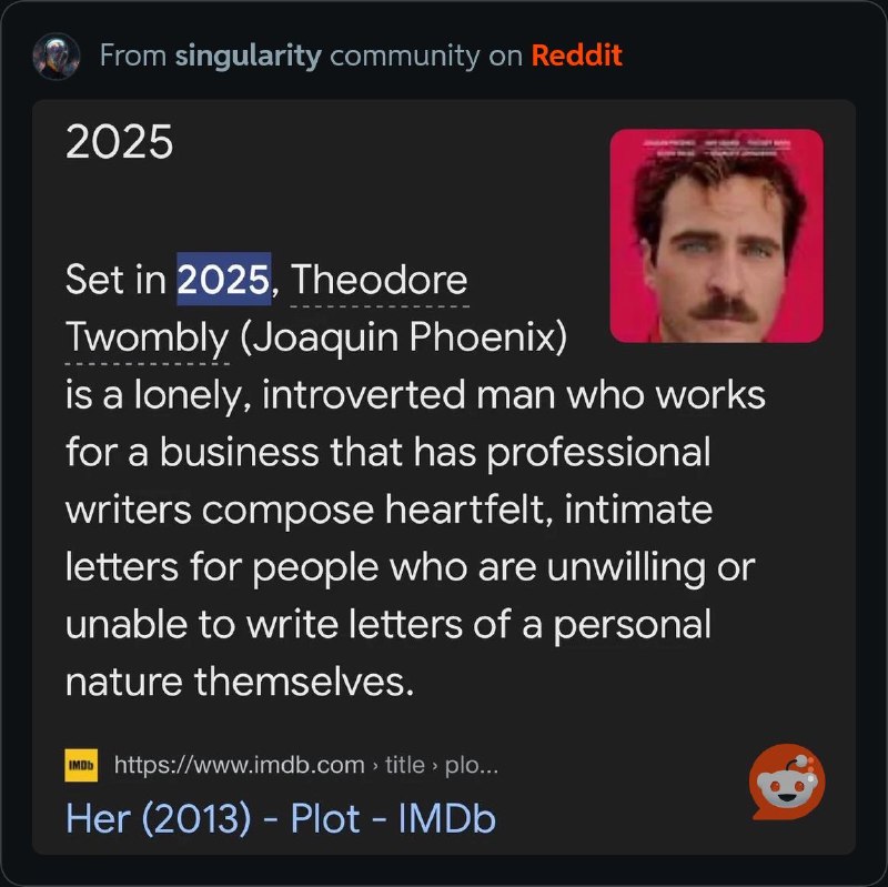 电影 Her 的故事就发生在 2025 年