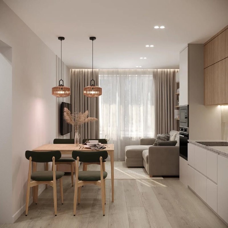 К нам обратились заказчики за разработкой интерьера для части квартиры Перед нами стояла задача создать интерьер в базовых тонах. Кухня-гостиная - ... - изображение 4 - части, квартиры, интерьер