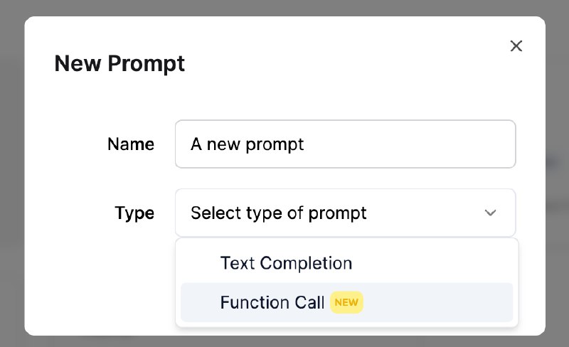 针对上周OpenAI刚更新的function call功能，Knit新支持了一个新的类型的prompt