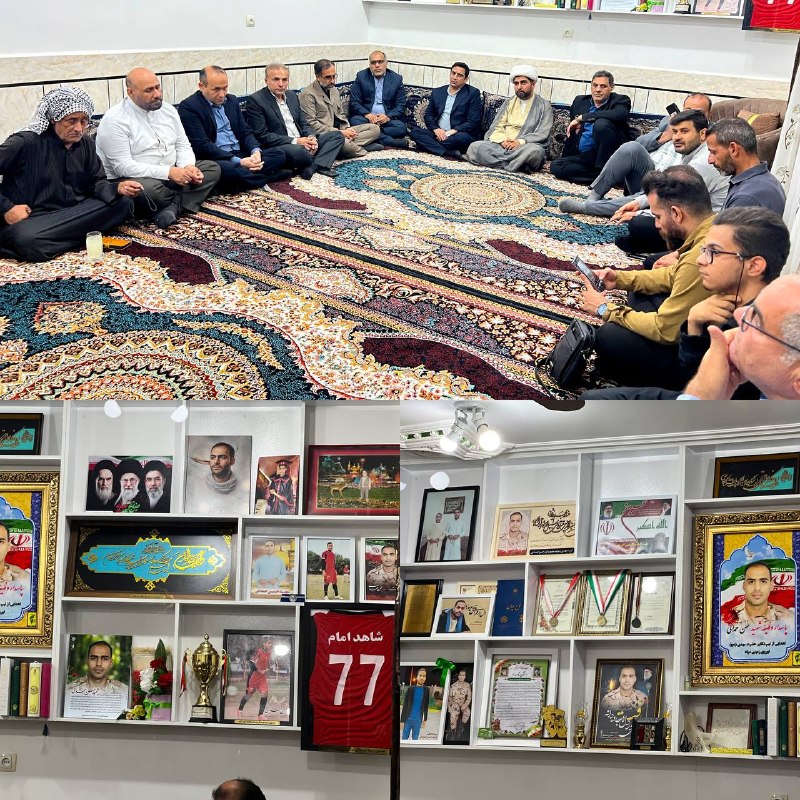 عماریون | amariyoun: 🔴دیدار مسئولان ورزش و جوانان خوزستان با خانواده شهید ورزشکار حسن حمدانی⭕️بنیتمیم مدیرکل ورزش و جوانان خوزستان به همراه