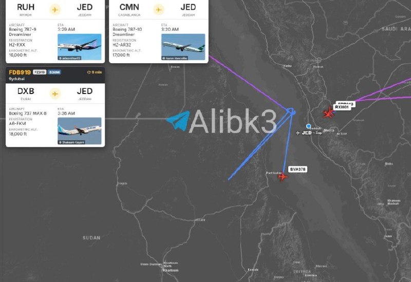 After Riyadh Airport, air traffic also stopped at Abdulaziz Airport in Jeddah.