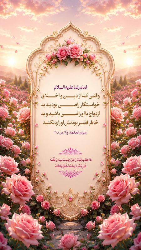 دوستداران استاد قرائتی: ✍امام رضا عليه السلاموقتى كه از دين و اخلاق خواستگار راضى بوديد به ازدواج با او راضى باشيد و به خاطر فقير بودنش او را رد