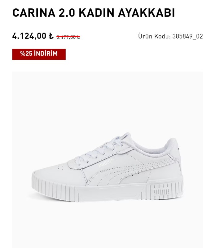 onlineshop خرید آنلاین ترکیه مانی شاپ: https://tr.puma.com/carina-2-0-kadin-ayakkabi-385849-02.html?beden=40سایز ۴۰ #موجود ارسال فوری ۷.۱۰۰.۰۰۰ تومان