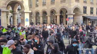 Paris police use batons and tear gas to disperse the protesters.