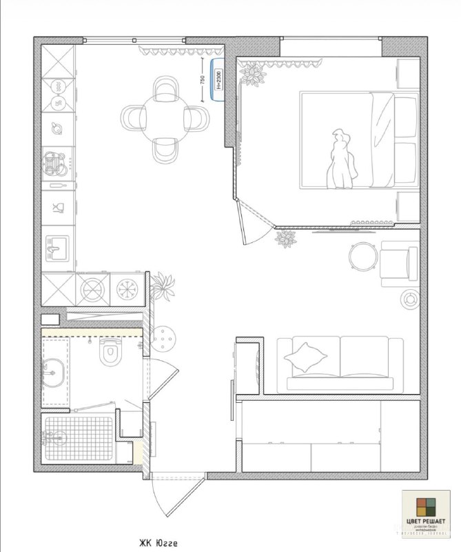 Квартира 40 м Дизайн - Антон Логинов м Дизайн и ремонт - изображение 10 - дизайн, квартира, антон