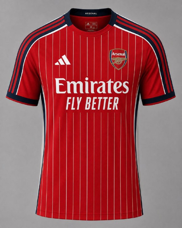 Arsenal: تکمیلی از فوتی هدلاینز: فوتی هدلاینز به طور انحصاری جزئیات اولیه مربوط به کیت خانگی آرسنال برای فصل 2027-28 را منتشر کرد