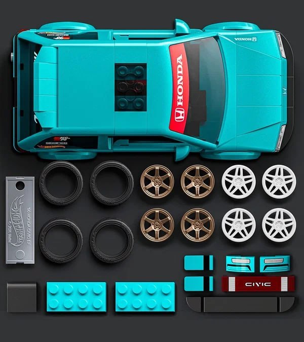 Mattel выпустил конструкторы с Honda Civic и Honda S2000 — это недорогие наборы с комплектами наклее 6
