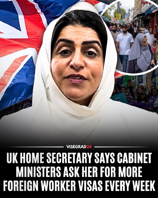 Britain's Home Secretary Shabna Mahmoud has revealed that other government ministers are repeatedly asking her to approve more foreign worker visas to plug the labor shortage, with such talks taking place "at least once a week or two weeks". She said ministers claim they cannot find enough British workers to fill the vacancies.