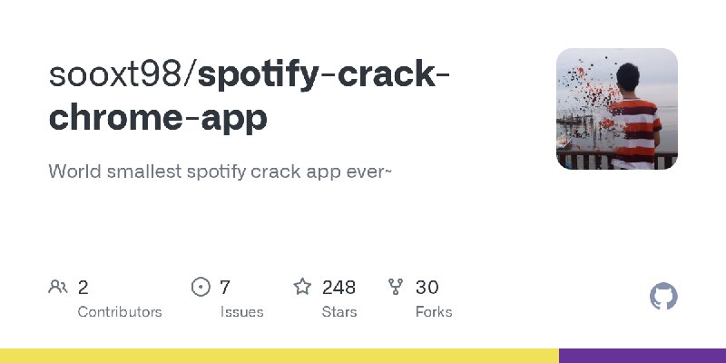 GitHub - sooxt98/spotify-crack-chrome-app: World smallest spotify crack app ever~