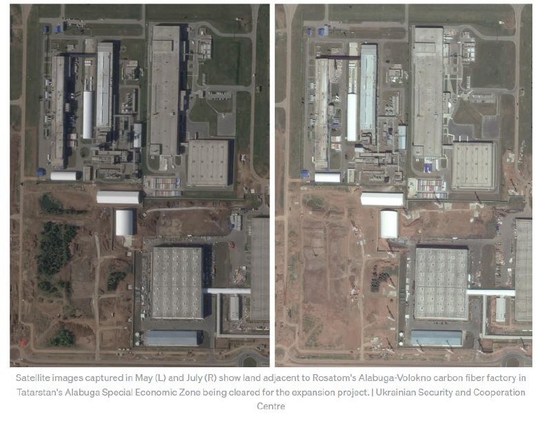 ️🇷🇺🇺🇦🇵🇱 POLITICO: Moscow plans to boost drone output by expanding Rosatom's Alabuga-Volokno plant in Tatarstan to add 500 tons of aerospace carbon fiber a year by 2029.