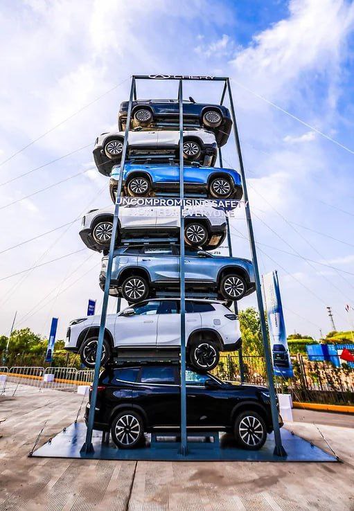 Chery построила «автомобильную башню» для испытания Tiggo 8 1