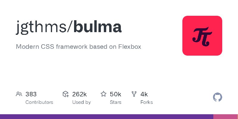 GitHub - jgthms/bulma: Modern CSS framework based on Flexbox