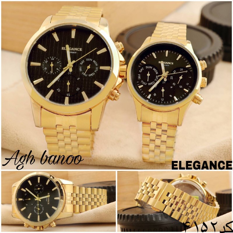 « فروشگاه بزرگ ساعت آق بانو »: ⌚️الگانس ست ⌚️♦️کد۴۱۵۲♦️سه موتوره فعال فول تایم♦️دارای روز شمار♦️کیفیت عالی♦️موتور میوتا ژاپن♦️بند استیل ، رنگ ثابت♦️یک