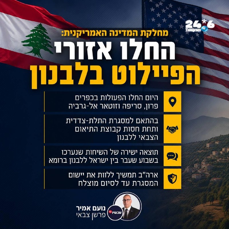 🇮🇱 אחרי שצה״ל סיים לטהר את האזורים המוסכמים - צבא לבנון יתפרס בהם.