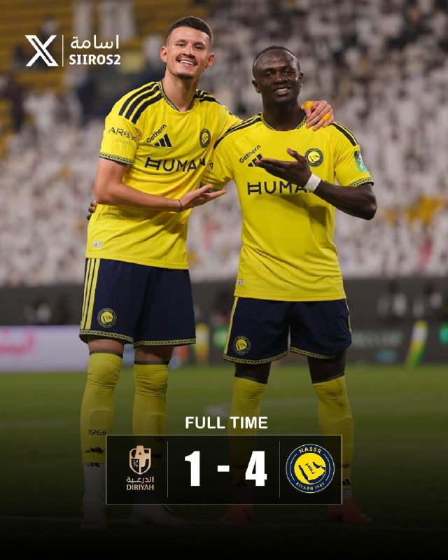 90: جام پادشاهی عربستان الدرعیه 1 _ النصر 4 صعود قاطع النصر در غیاب کریس رونالدو ___🔊 @navad