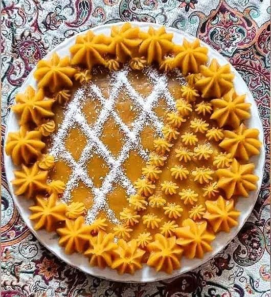 هنر بانو ایدهای نو 🌺🌺🌺: تزیین حلوا@artfu524.🍟🌭🍔🥘🎈🎁🎀🛍🧸☘🍀🌾🌾