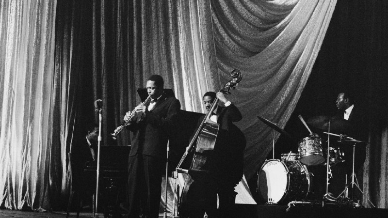 All that jazz and moreJazz saxophonist John Coltrane and band performing in 1961 in London, England (© Popperfoto/Getty Images)