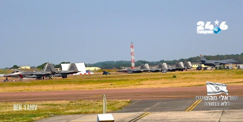 עשרה מטוסי F-22 עזבו את ישראל והגיעו לבריטניה על רקע המתיחות עם איראן