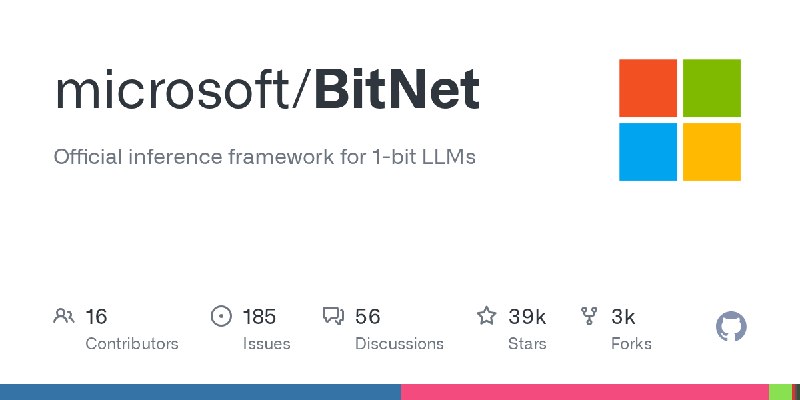 GitHub - microsoft/BitNet: Official inference framework for 1-bit LLMs