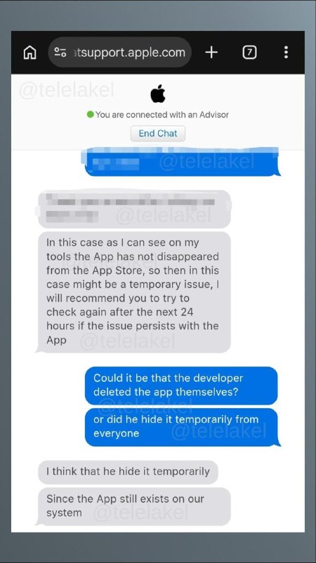 telenews: ⚠️ UPDATE: Apple Support Says Telegram Not Officially Removed@Telelakel contacted Apple Support to ask why Telegram disa
