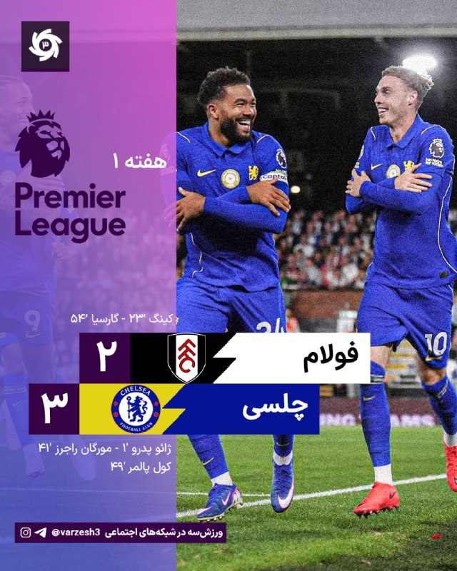 ورزش سه ✔: ⚽️🏴󠁧󠁢󠁥󠁮󠁧󠁿 گل دوم فولام | گونزالو گارسیا '54 فولام 2 - چلسی 3 🆔 @varzesh3ساز هماهنگ مثلث مخوف ژابی؛بانگ بلند وینتر ایز کا