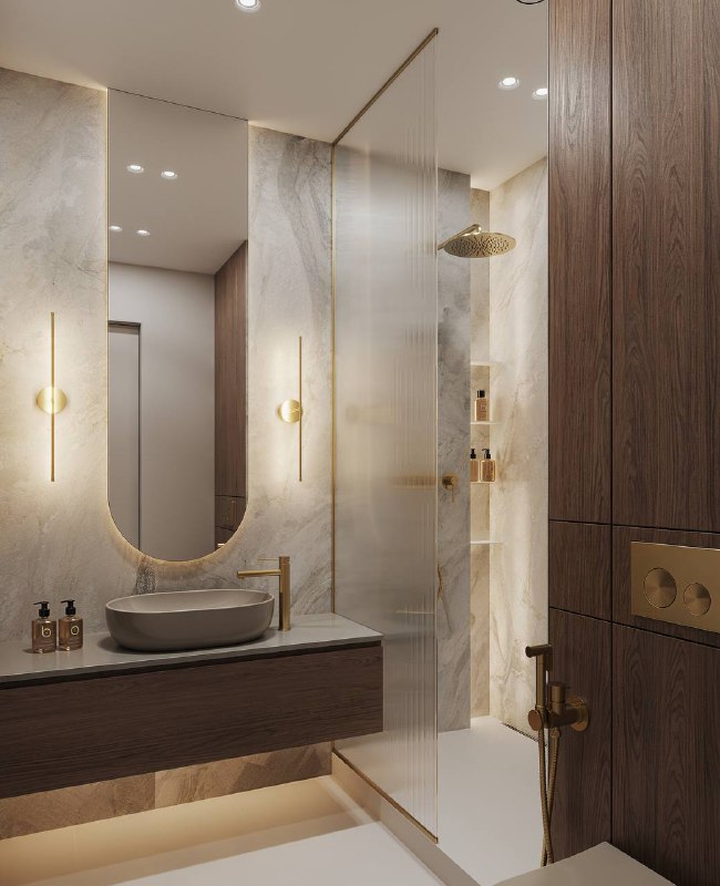 Стильная квартира в ЖК Большая семёрка. Выполнена в современном минимализме тёплые древесные фактуры, каменные поверхности и спокойная палитра созд... - изображение 8 - стильная, квартира, большая