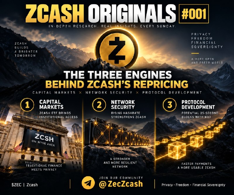 ZCASH ORIGINALS #001 THE THREE ENGINES BEHIND ZCASH’S REPRICING ZEC…