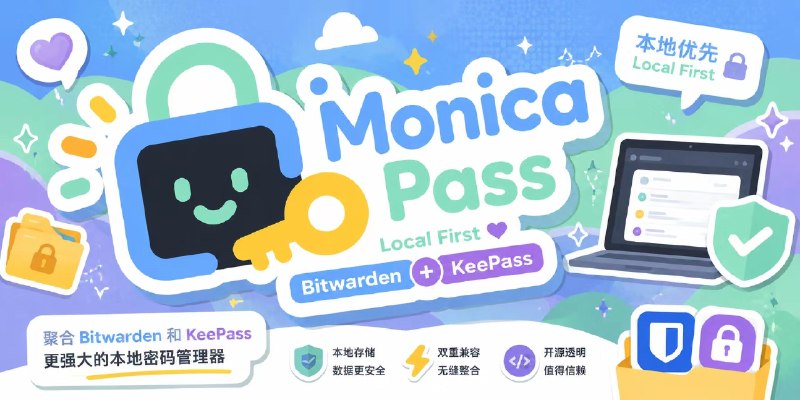 GitHub - JoyinJoester/Monica: Monica Pass，Password Management, 2FA Generator