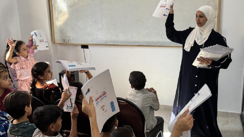 Far from the horrors of war... A free school in Sinai gives displaced children from Gaza a ray of hope