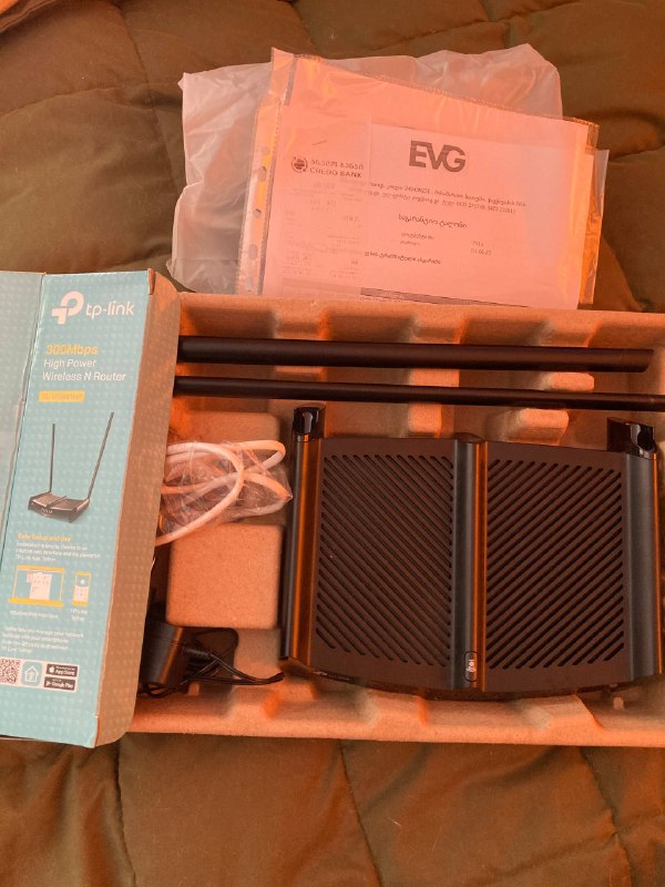 Wi-fi роутер TP Link tl-wr841hp, покупался в EVG за 120 лари, чек прилагается. Использовался букваль — фото 1