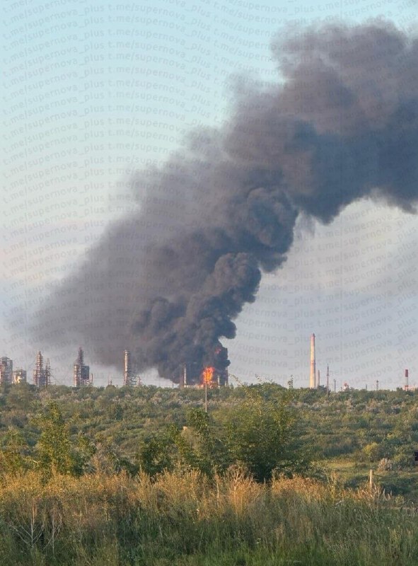 Ukrainian attack drones struck the Ro-Ro cargo ship Nadezhda off Novorossiysk, severely damaging the vessel and setting it ablaze.