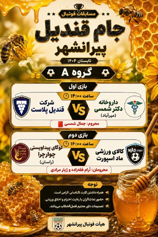 ورزش خانێ: ☑️ برنامه دو دیدار امروز مسابقات شهیدبهشتی پیرانشهر✅ کانال ورزشی خانێ🆔 👉 @varzesh_khanee