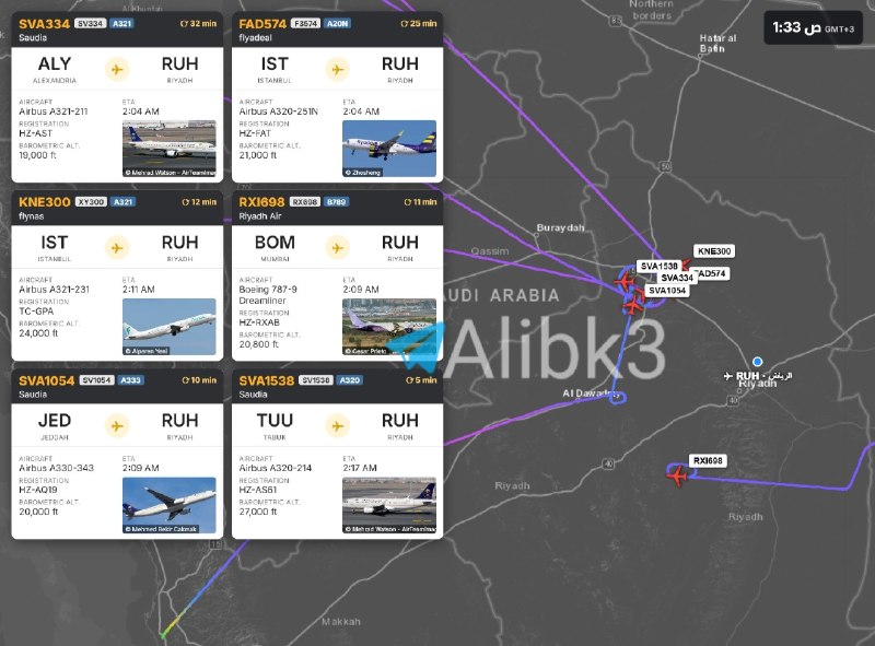 More planes avoid landing at Riyadh airport.