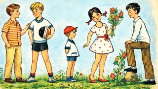 На рисунке пятеро ребят. Одного из них зовут Колей, и он стоит с краю. Если бы Нюра стояла рядом с Володей, то Петя оказался бы рядом со своим тёзкой. Кто где стоит?Правильный ответ: https://lentach.media/FJnaT