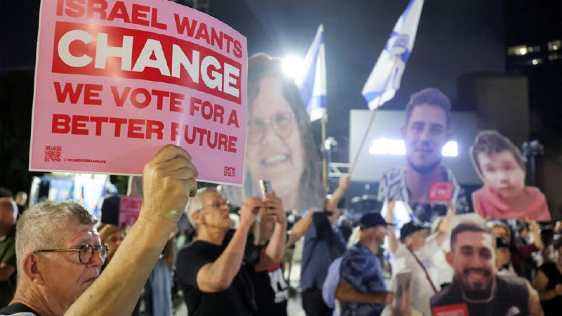 Thousands take to the streets of Tel Aviv for demonstrations against Netanyahu.