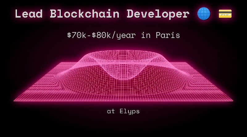 Web3 Lead Blockchain Developer 🌐 💳 $70k - $80k in Paris at Elyps