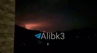 הפצצה ישראלית במנהרות עלי אל-טאהר בדרום לבנון.