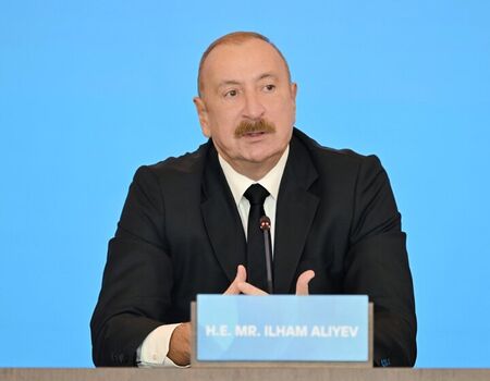 אזהרה של נשיא אזרבייג'ן מפני סכנות זרות ומוסר כפול של המערב אילהם אלייב, נשיא הרפובליקה של אזרבייג'ן, בפורו…