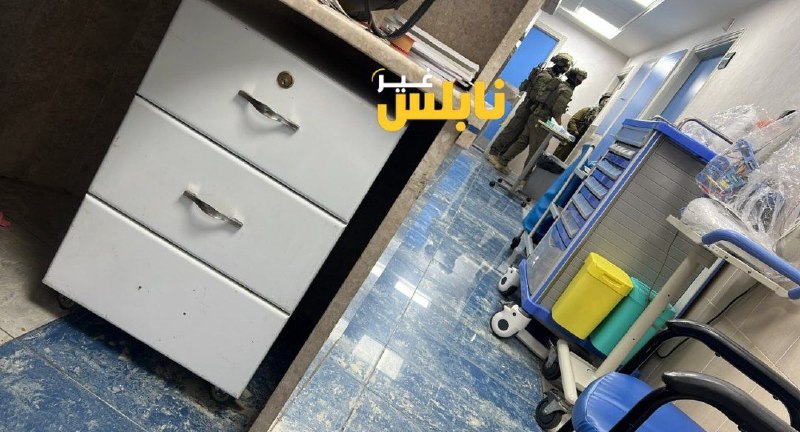 מנוכחות צבא הכיבוש בתוך בית החולים המתמחה בשכם.