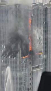 China tests firefighting drones during a highrise fire drill on a 151 meter tower in ShenzhenScience and facts💡