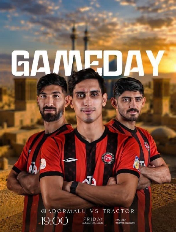 اﻧﻌﻜﺎﺱ ﺑﻨﺎﺏ: 📸 پوستر باشگاه تراکتور برای دیدار امروز مقابل چادرملو🆔 @enekasebonab