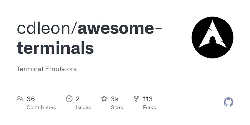 GitHub - cdleon/awesome-terminals: Terminal Emulators