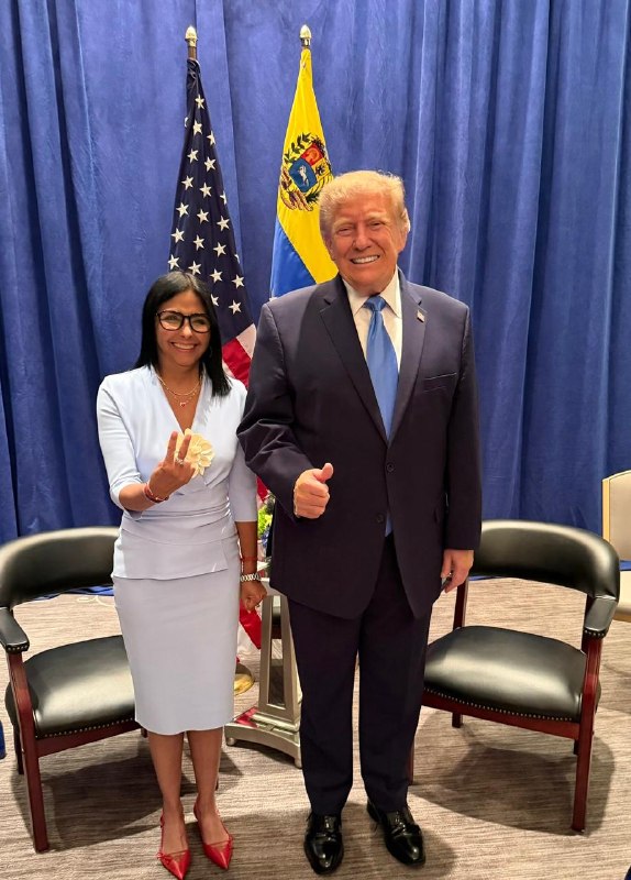 Trump met with the acting president of Venezuela, Delacy Rodriguez, in New York.