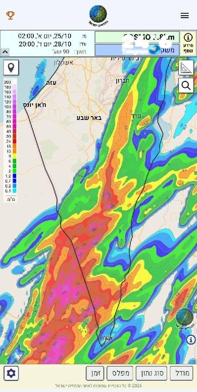 🇮🇱 היכונו לשיטפונות: לפי עדכון הבוקר של המודלים המקומיים, נראה שביום שלישי, יום הבחירות, הגשם נע מעט מזרח…