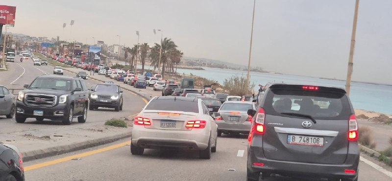 פקק תנועה בכביש אל אוולי לכיוון דרום