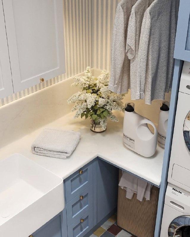 Небесно голубой дизайн постирочной Мы в МАХ | Уголок дизайна - изображение 6 - небесно, голубой, дизайн