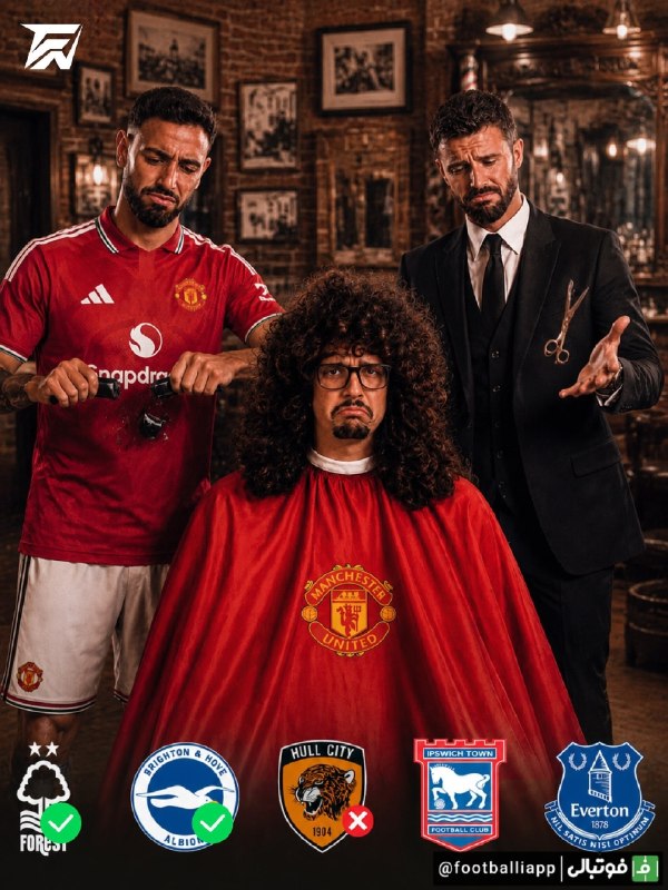 فوتبالی | Footballi.net: فرانک شاید دیگر هیچ‌وقت موهایت را کوتاه نکنی😃👑 فرانک، هوادار مشهور منچستریونایتد که گفته بود اگر تیم مورد علاقه‌اش در ۵ 