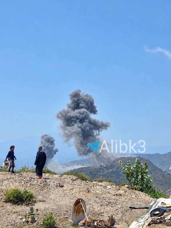 Saudi aviation targets several strikes northwest of Taiz.