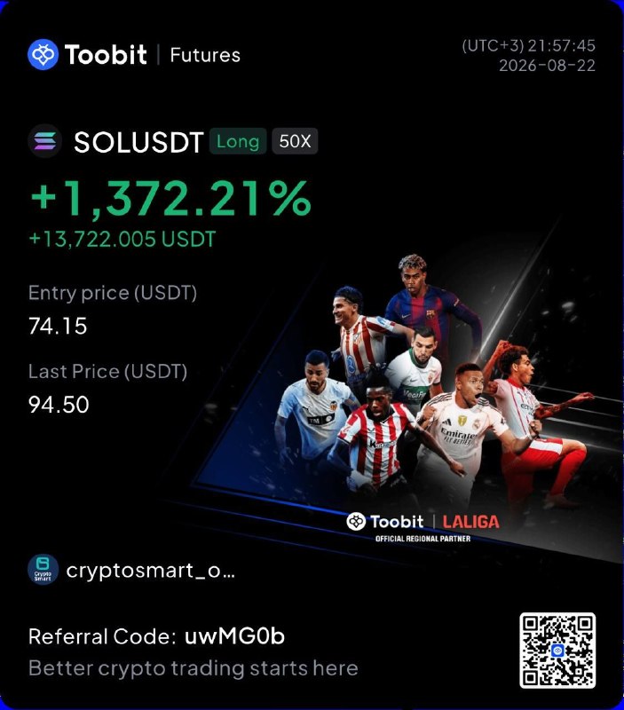 کانال محافظ کریپتو اسمارت: 🚀 تو این صعود طوفانی مارکت، خیلیا جا موندن!📉خیلیها نشستن و منتظر بیتکوینِ زیر ۴۰ هزار دلار موندن، و نتیجه چی شد؟ یکی ا