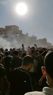 רגעים ראשונים לאחר תקיפת כלי רכב ברחוב האוניברסיטאות בעזה